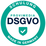 Provimedia-Siegel: DSGVO-Schulung — Made in Germany